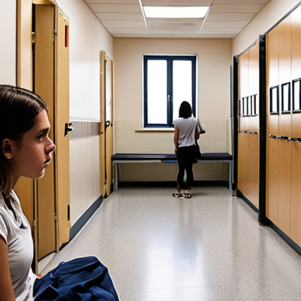 **

A student visiting an exam location beforehand. Focus on the student observing the surroundings, like the lighting, seating, and available facilities (bathrooms, etc.). The atmosphere should be one of preparation and reducing anxiety.

**