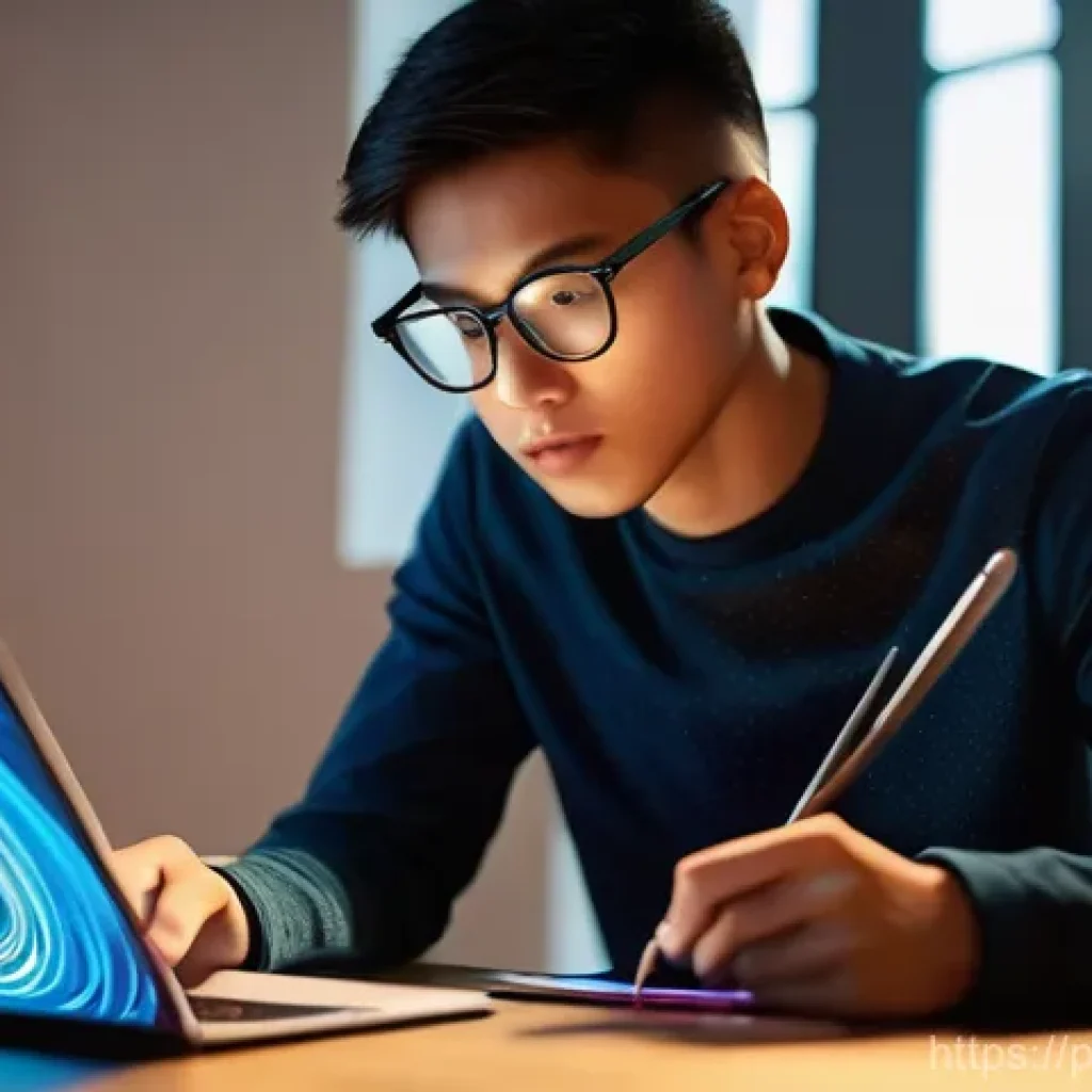 컴퓨터그래픽스운용기능사 필기 시험 공부 가이드 - **Prompt:** A young, enthusiastic student, wearing a comfortable but stylish long-sleeved shirt and ...