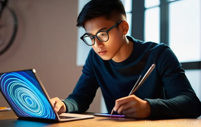 컴퓨터그래픽스운용기능사 필기 시험 공부 가이드 - **Prompt:** A young, enthusiastic student, wearing a comfortable but stylish long-sleeved shirt and ...