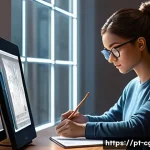 Home 21 컴퓨터그래픽스운용기능사 취업 가능 직군 - **Prompt 1: The Digital Sculptor's Focus**
A highly skilled 3D character artist, a woman in her ...